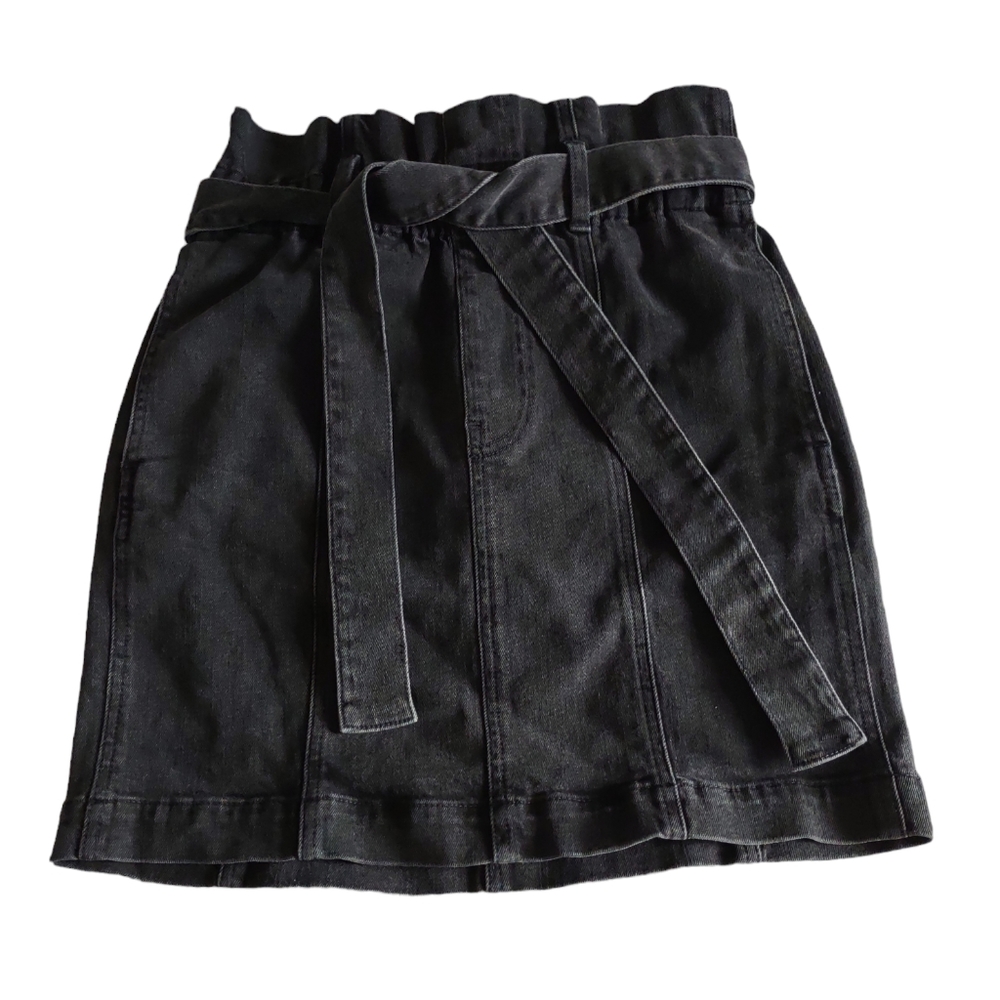 NWT Madewell XS Stretch Denim Paperbag Mini Skirt Lunar Wash